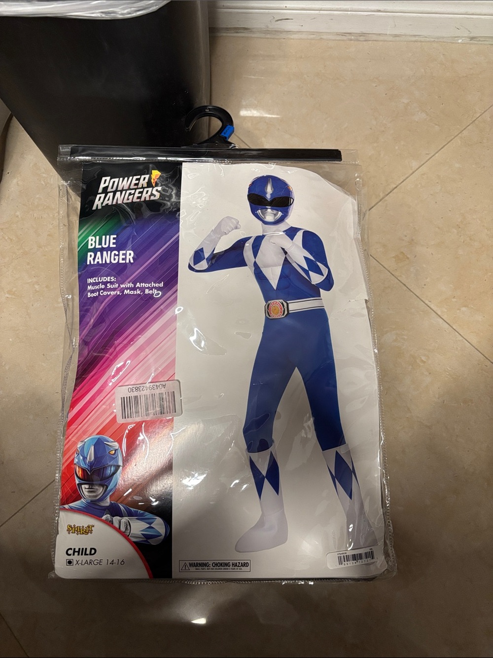 Power Ranger Blue Ranger child kid Costume size X-Large 14-16  Blue and White